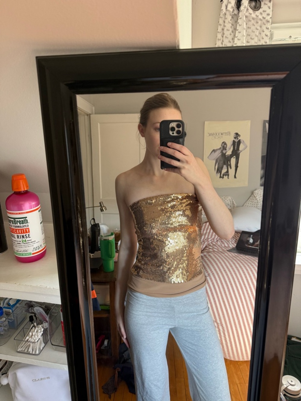 Wet Seal gold tube top